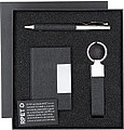 Set Fraxen Poliéster 300D RPET/ Metal Porta-Cartões 1 Compartimento. Esferográfica. Porta-Chaves 21604