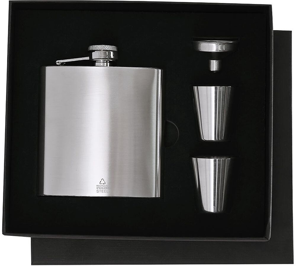 Frasco Almaz Aço Inox Reciclado 175 ml. 4 Acessórios 21726