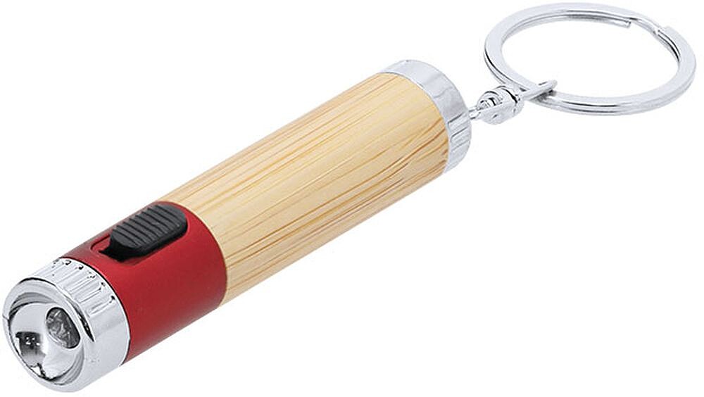 Porta-Chaves Lanterna Zungux Bambu 1 Led. Pilhas Botão Incluídas 21751