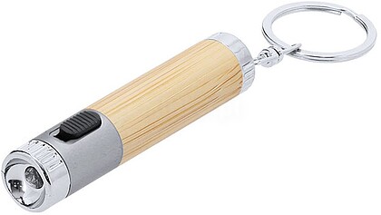 Porta-Chaves Lanterna Zungux Bambu 1 Led. Pilhas Botão Incluídas 21751