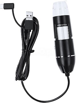 Microscópio Digital Patsmi 1600X ABS/ Metal 8 Leds. Conexão USB e Tipo C 21816