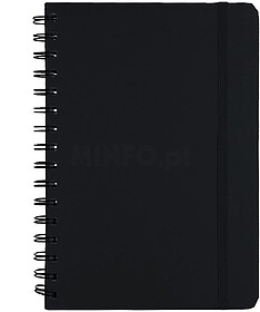 Caderno Pusik PU Reciclado Capa Rígida. 80 Folhas PRETO S/T