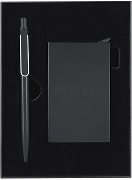 Set Randolph Alumínio Reciclado Porta-Cartões Protetor RFID, 1 Compartimento. Esferográfica 21924