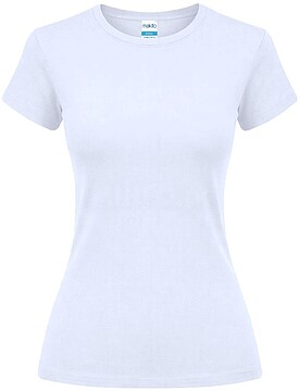 T-Shirt Mulher Branca Epika 100% Algodão Ring Spun, Single Jersey 150 g/ m2 22023