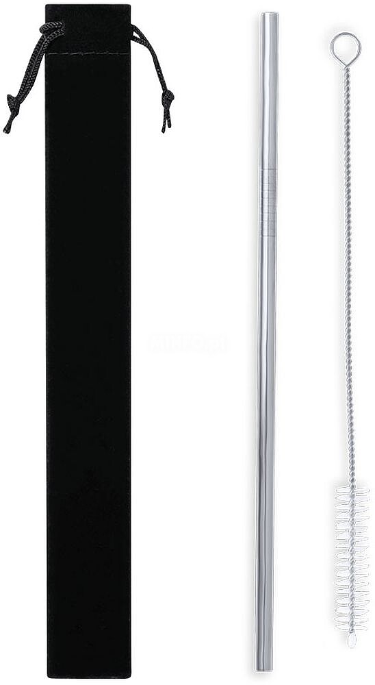 Palhinha Valun Aço Inox Reutilizável. Limpador Incluído. Bolsa Veludo 22033