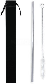 Palhinha Valun Aço Inox Reutilizável. Limpador Incluído. Bolsa Veludo 22033