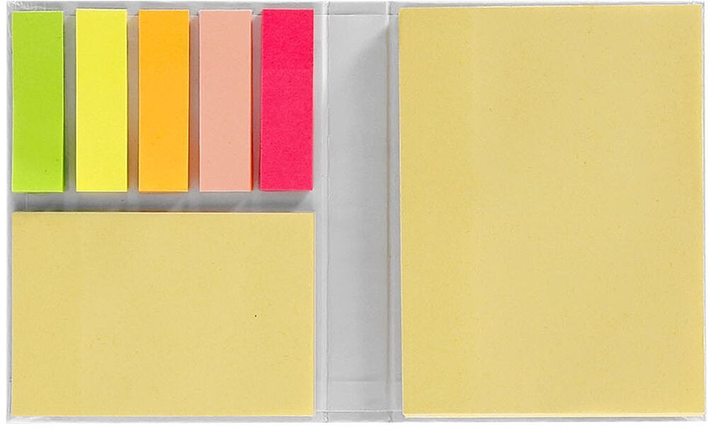 Bloco de Notas Quepro Cartão Reciclado 50 Notas Adesivas 7,5 x 10 cm. 25 Notas Adesivas 5 x 7,5 cm. 125 Mini Notas Adesivas 1,2 x 4,5 cm 22046