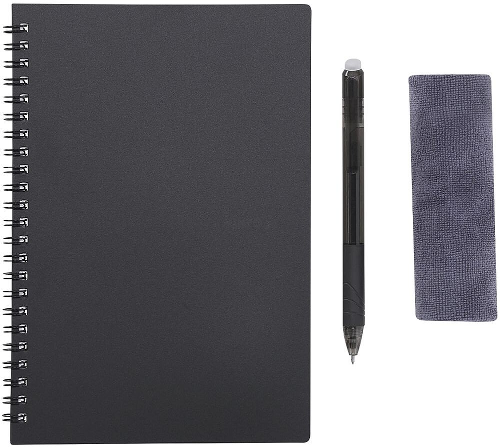 Caderno Apagável Gratox 18 Folhas. Esferográfica Apagável Tinta Preta e Pano Limpeza Incluído 22075