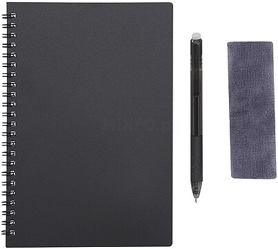 Caderno Apagável Gratox 18 Folhas. Esferográfica Apagável Tinta Preta e Pano Limpeza Incluído 22075