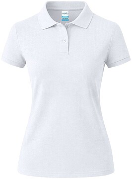 Polo Mulher Branco Charles 100% Algodão Ring Spun, Piqué 180 g/ m2 22342