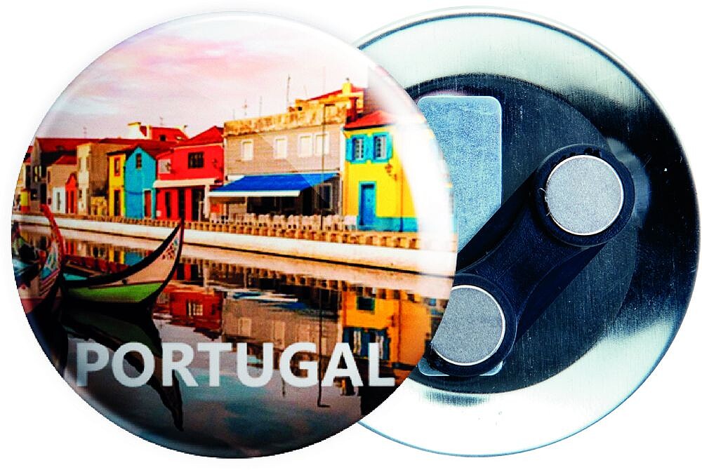 Badge double magnet 75 Crachá de 75mm com iman duplo roupa MV700078