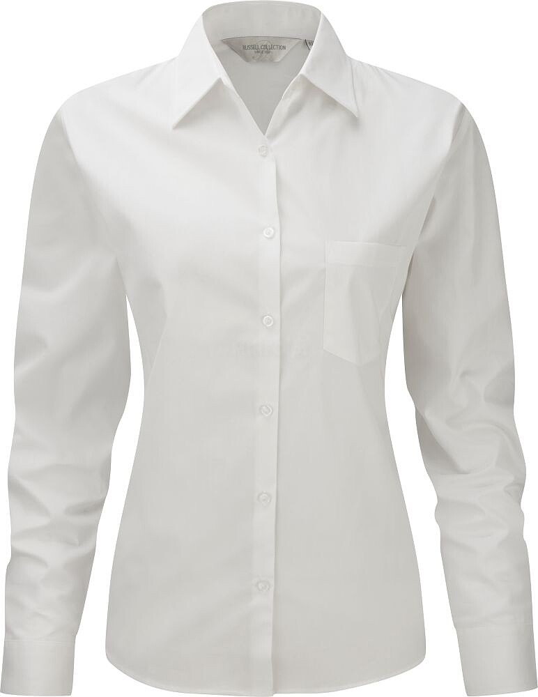 Camisa de senhora de manga comprida em popeline RU936F