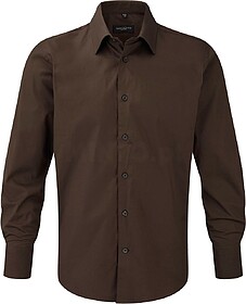 RU946M Camisa justa de manga comprida tam: S cor: Chocolate ...