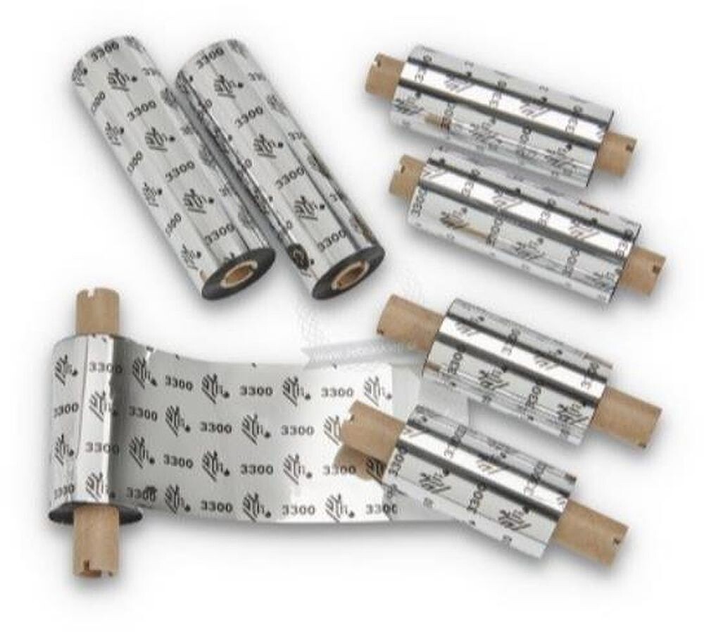 Wax/Resin Ribbon, 64mmx74m (2.52inx242ft), 3300, Standard, 12mm (0.5in) core, 12/box