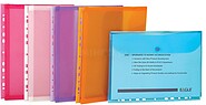 Envelope Plast A4 c/11Furos p/Arquivo e Fecho Botao Eagle Cores Transp SortiDas