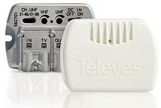 AMPLIFICADOR INT. VIVENDA VHF/UHF G9/20dB S/ F. ALIM. TELEVE...