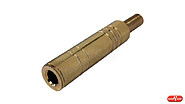 Conector gold jack 6,35mm stereo F c/prot,cabo