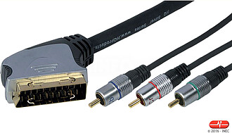 Cabo multimédia GOLD Scart 21P M-3xRCA M 20 m