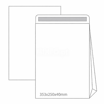 Envelopes Saco 250x353mm B4 Branco 120g c/Fole 40mm 50un