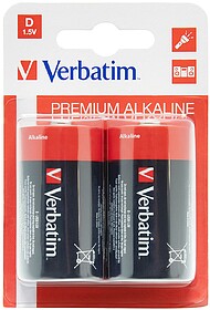 Pilhas LR20/ D Alcalinas 1.5V 18000mAh Verbatim 49923 2un Pi...