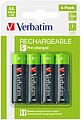 Pilhas Recarregáveis AA 1.2V 2500mAh Verbatim 4un