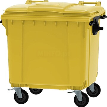 Contentor Polietileno DIN 4 Rodas c/Tampa 1100 Litros Amr Contentor Polietileno DIN 4 Rodas c/Tampa 1100 Litros Amarelo
