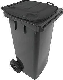 Contentor 120L Plástico 2 Rodas Cinza Escuro Tampa Cinza
