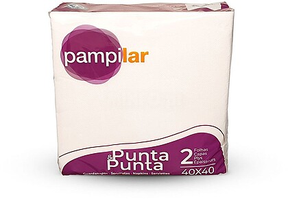 6511079 Guardanapos 40x40 2Fls Branco Pampilar 24x100=2400un