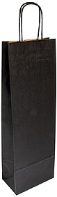 Saco 1 Garrafa 100g 14x08x40cm c/Asas Papel Preto 1un Saco 1...