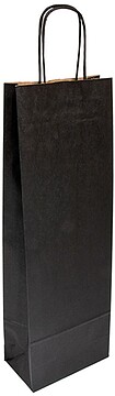 Saco 1 Garrafa 100g 14x08x40cm c/Asas Papel Preto 1un Saco 1 Garrafa 100g 14x08x40cm c/Asas Papel Preto 1un