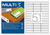 Pack Multi3 de 5100 Etiquetas Brancas Tamanho 70x16,9mm - 100 Folhas x 51 Etiquetas - Aptas para Imprimir Laser e Tinta 04720
