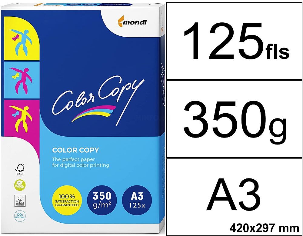 Papel Impressão cor COPY 125 folhas A3 White CetimCCA3350 : CCA3350