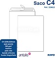 Directo, SACO 3925, Saco, 229 x 324 mm, C4, 100g/m2, branco, banda de silicone, sem janelas, pala recta, Pasta química, 250 unidades/caixa, Fundo litografado