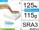 Autocolante Raflatac, PE Laser, HS, mate, branco, adesivo permanente, sem cortes, polietileno, 115g/m2, 320mmx450mm, SRA3, Nº etiquetas/folha: 1Unidade(s), 125 folhas/embalagem ( MC820124 )