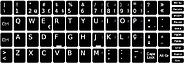 Kit Autocolantes Teclas PT Preto : tecla Normal : Altere o teclado de outro idioma para Portugues