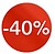 Etiquetas Promocionais Redondas -40% Rolo 400un Vermelho - imagem 2