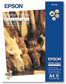 C13S041256 Epson C13S041256 Papel Fotográfico A4 167gr - Acabamento Mate - 50 Folhas - para Impressoras de Tinta