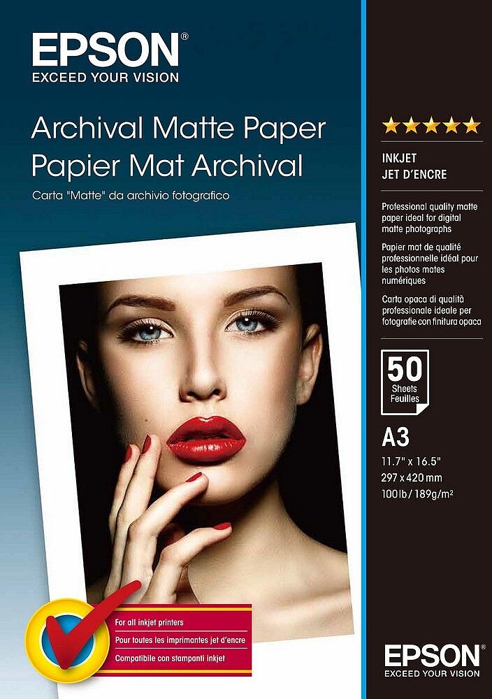 Epson Papel Mate de Arquivo A3 (50 Folhas) C13S041344