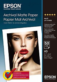 C13S041344 : Epson Papel Mate de Arquivo A3 (50 Folhas)
