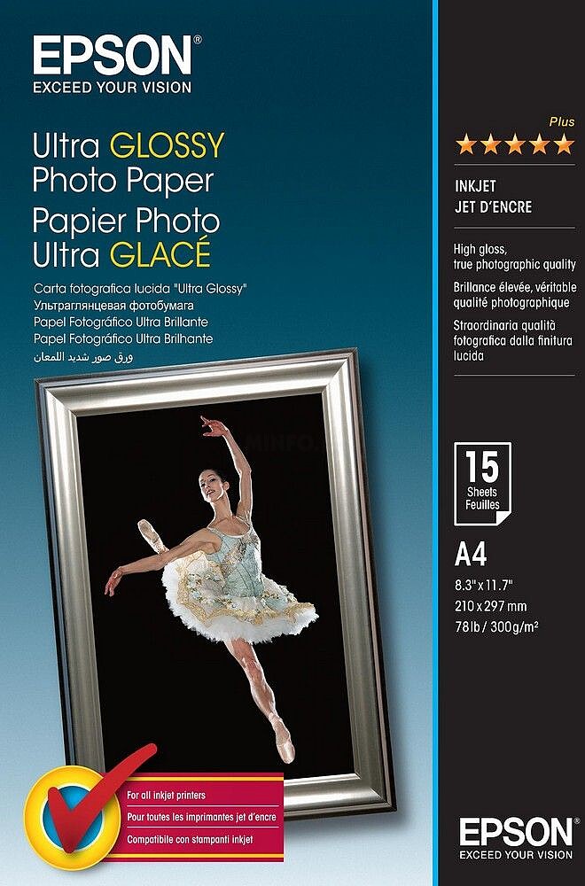 Papel Fotográfico Ultra Brilhante A4 - 15 Folhas C13S041927