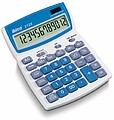 Calculadora de Mesa Ibico 212X com Ecrã LCD de 12 Dígitos, Inclinável - Teclas em Relevo - Funções de Impostos e Arredondamento - Cor Branco/Azul/Cinzento IB410086