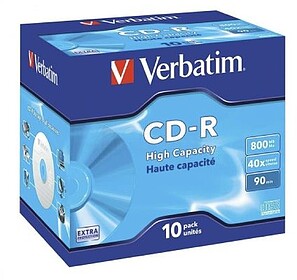 43428 Cd-r 800mb 40x, bandeja de 10 unidades, Datalife, prot...