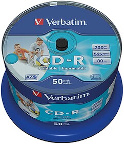 43438 Cd - r 700mb 52x tarja 50 unidades imprimível jato de...