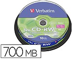 CD-RW regravável 8-12x 700MB (Embalagem de 10 unidades)