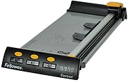 Tesoura de Corte Fellowes Electron A3 para Suportes até A3 - Capacidade de Corte 10 Folhas - Mecanismo de Corte Seguro - Base Metálica com Guias Gravadas - Posição de Bloqueio da Cabeça de Corte