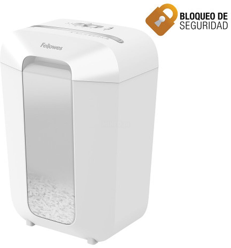 Trituradora de Papel Manual Fellowes LX70 Corte em Partículas P-4 - Tritura até 11 Folhas - Bloqueio de Segurança - Capacidade do Cesto de 18L - Cor Branca