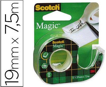 8-1975D : FITA ADESIVA SCOTCH MAGIC 7,5X19MM EM DESENROLADOR venda multiplos 12