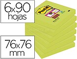 Pacote Super Sticky Post-it de 6 Blocos de 90 Notas Adesivas Reposicionáveis - 76x76mm - 100% PEFC - Verde 70005255867 PO7100263204
