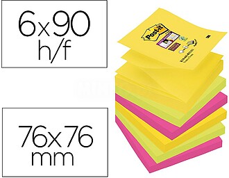 PO7100263205 Pacote Super Sticky Post-it de 6 Blocos de 90 N...