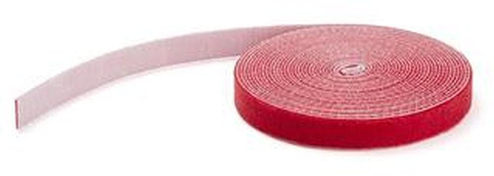StarTech.com - Bobina de Gancho y Bucle - Brida de velcro - 7.62m Rojo HKLP25RD